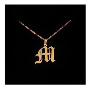 VIBE SZN Old English initial necklace